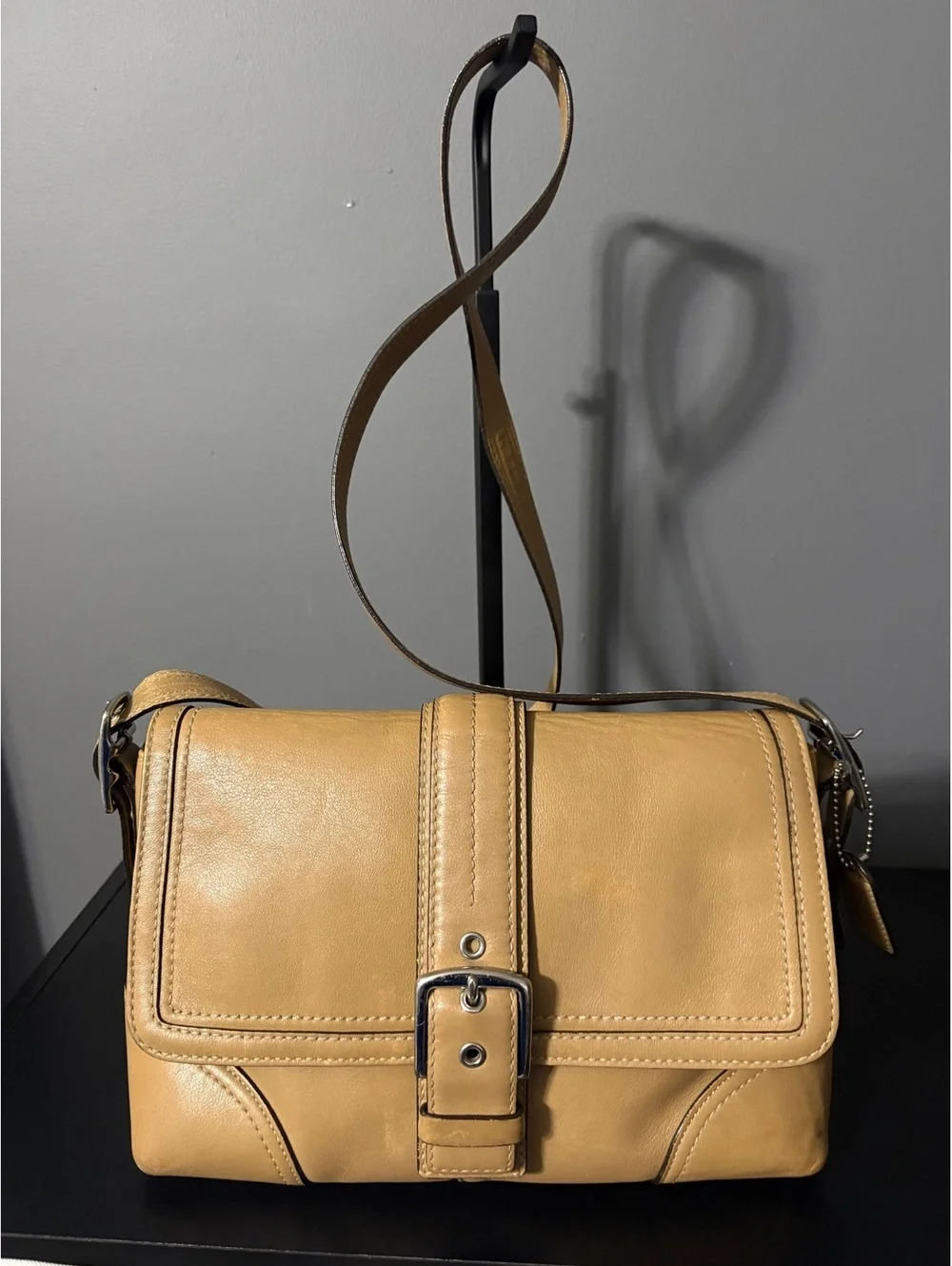 Coach Vintage Tan  Hampton Buckle Shoulder Bag F11196